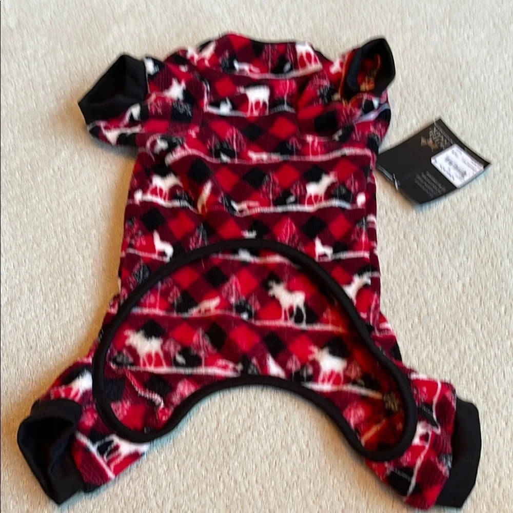 Festive Red Plaid Dog Onesie